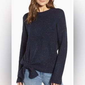 Treasure & Bond Navy Tie Hem Sweater